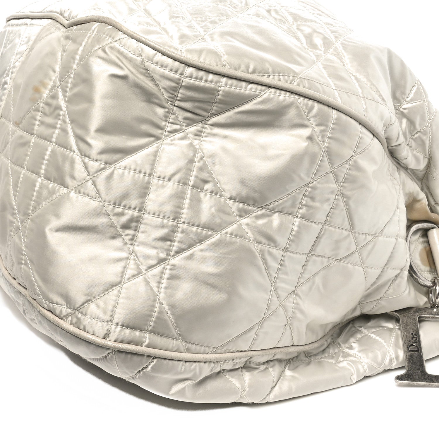 Christian Dior Nylon Cannage Drawstring Bag White 10 of 12