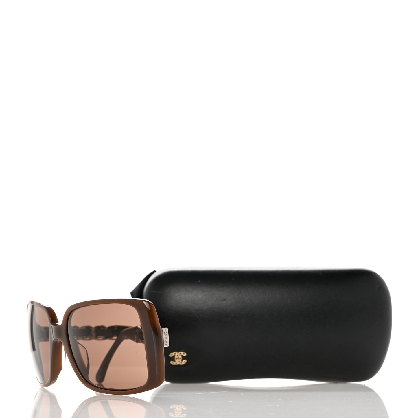 Acetate Chain Sunglasses 5208-Q Brown