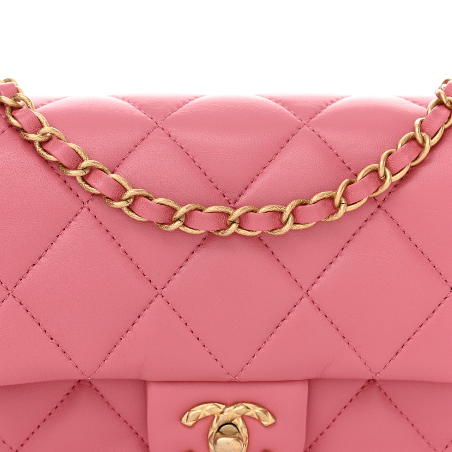 Lambskin Quilted CC Small Dynasty Flap Pink