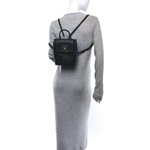 Calfskin Lockme Mini Backpack Black