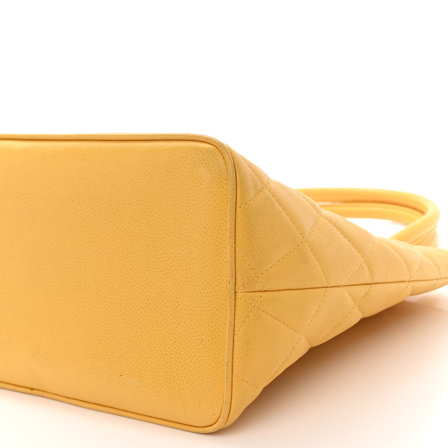 Caviar Quilted Medallion Tote Yellow