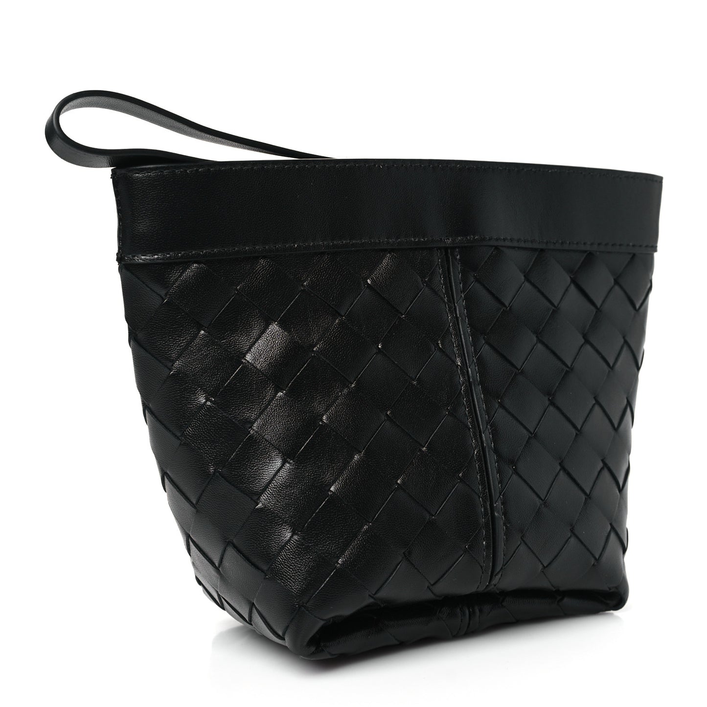 Nappa Intrecciato Small Flip Flap Pouch Black