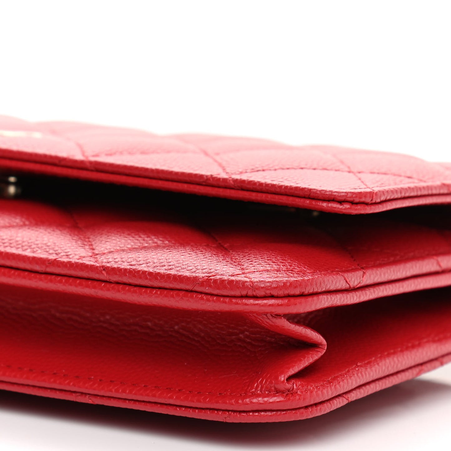 Caviar Quilted Wallet On Chain WOC Red
