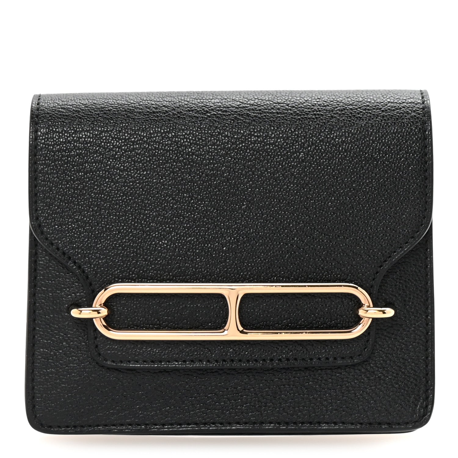 Hermes Chevre Mysore Roulis Slim Wallet Black 1 of 9