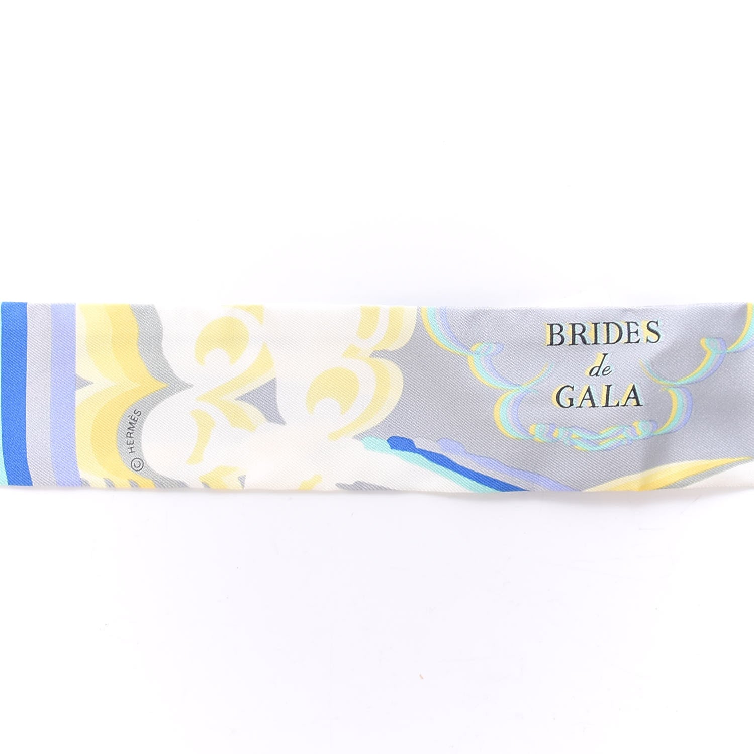 Hermes Silk Brides De Gala Shadow Twilly Gris Jaune Soufre 4 of 4