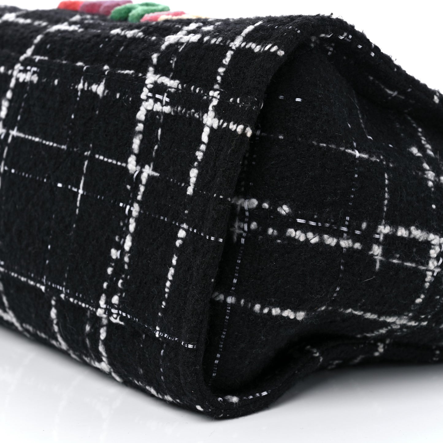Tweed Medium Deauville Tote Black White Multicolor
