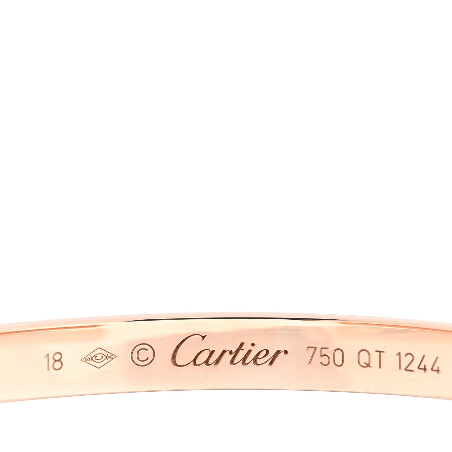 18K Pink Gold LOVE Cuff Bracelet 18