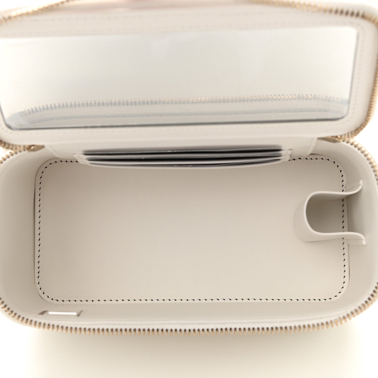 Chanel Caviar Quilted Small Vanity Case With Chain White 7 of 12