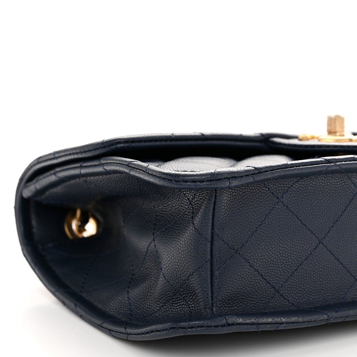 Caviar Quilted Medium Sweet Classic Flap Navy Blue