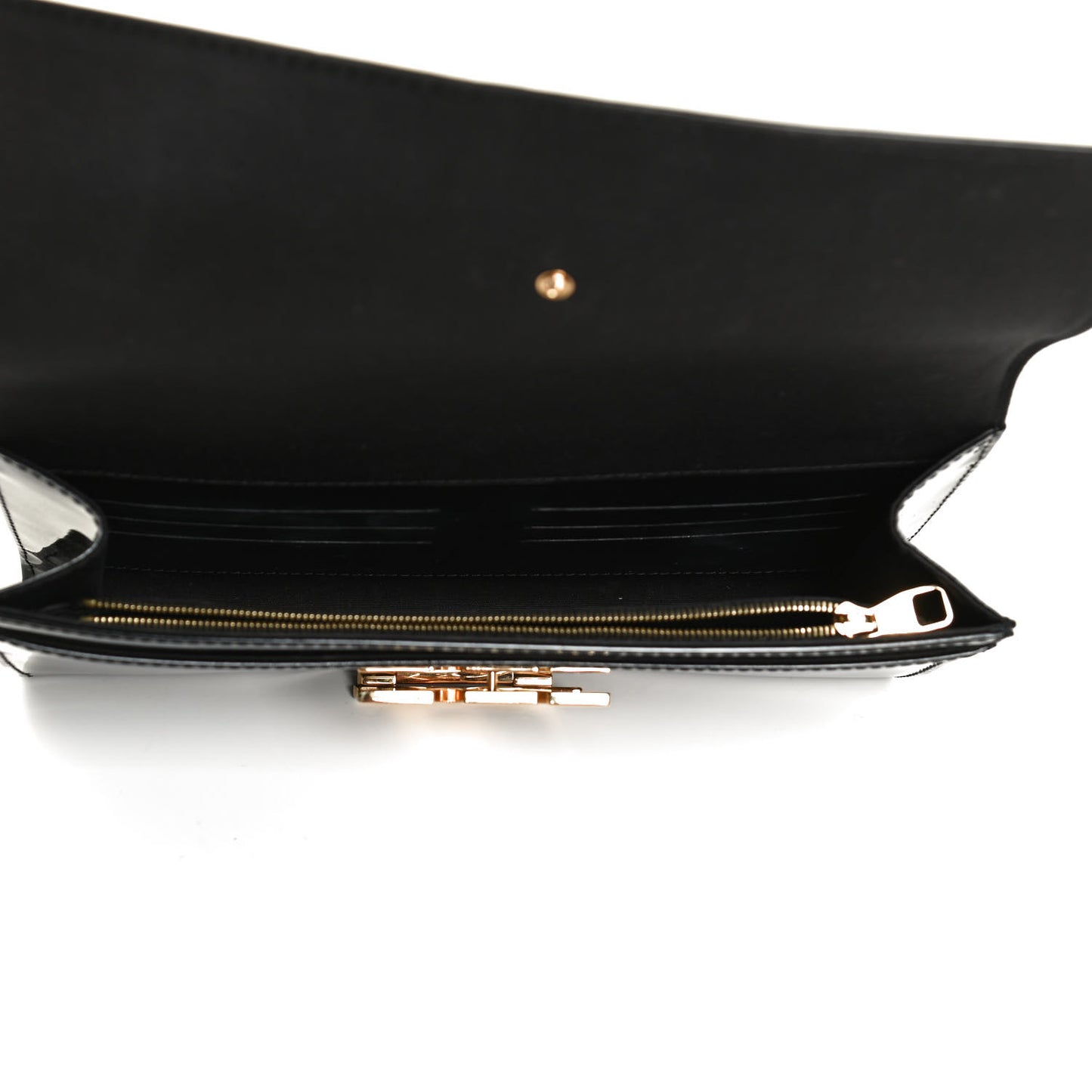 Patent Louise Clutch Black