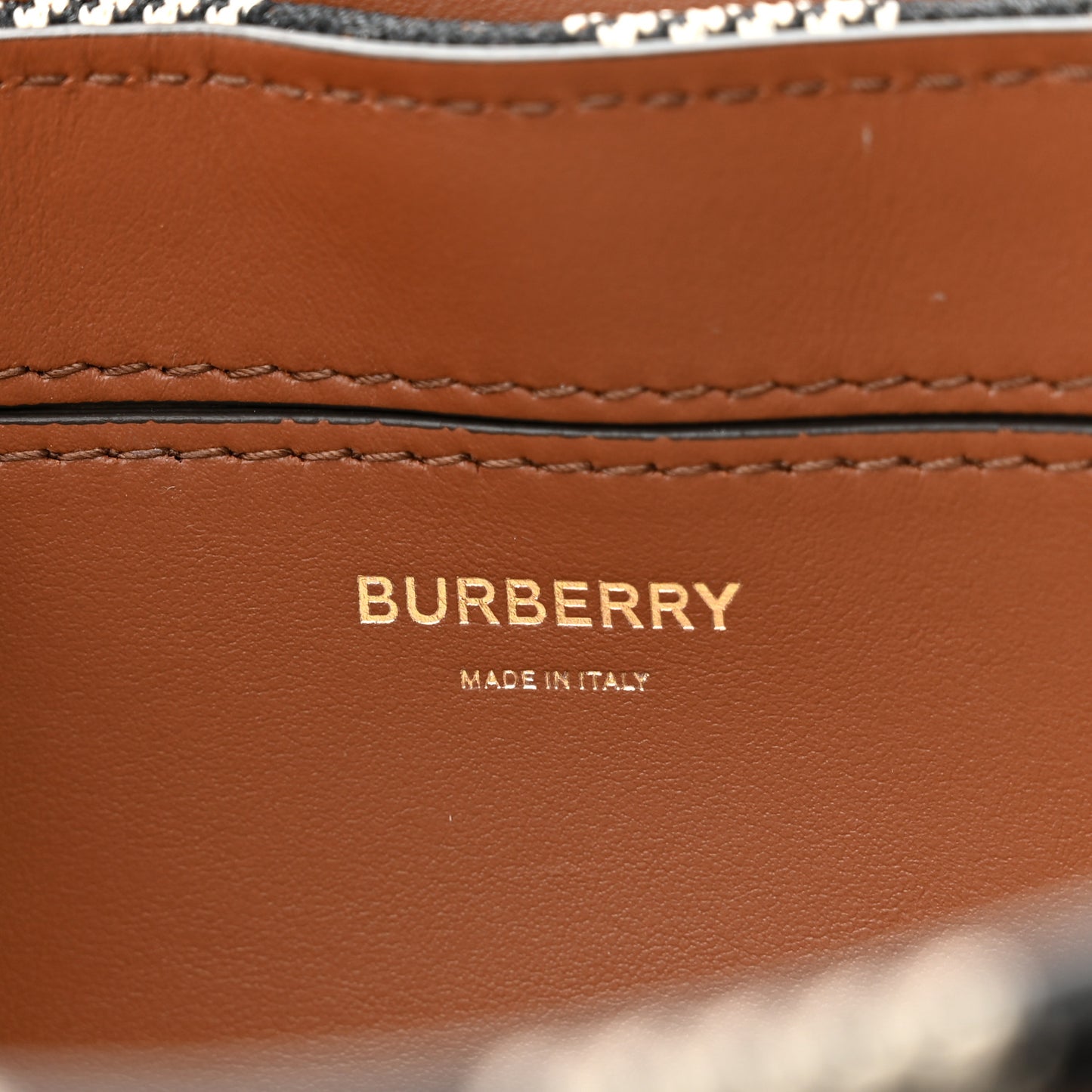 Calfskin Exaggerated Check Note Crossbody Bag Dark Birch Brown