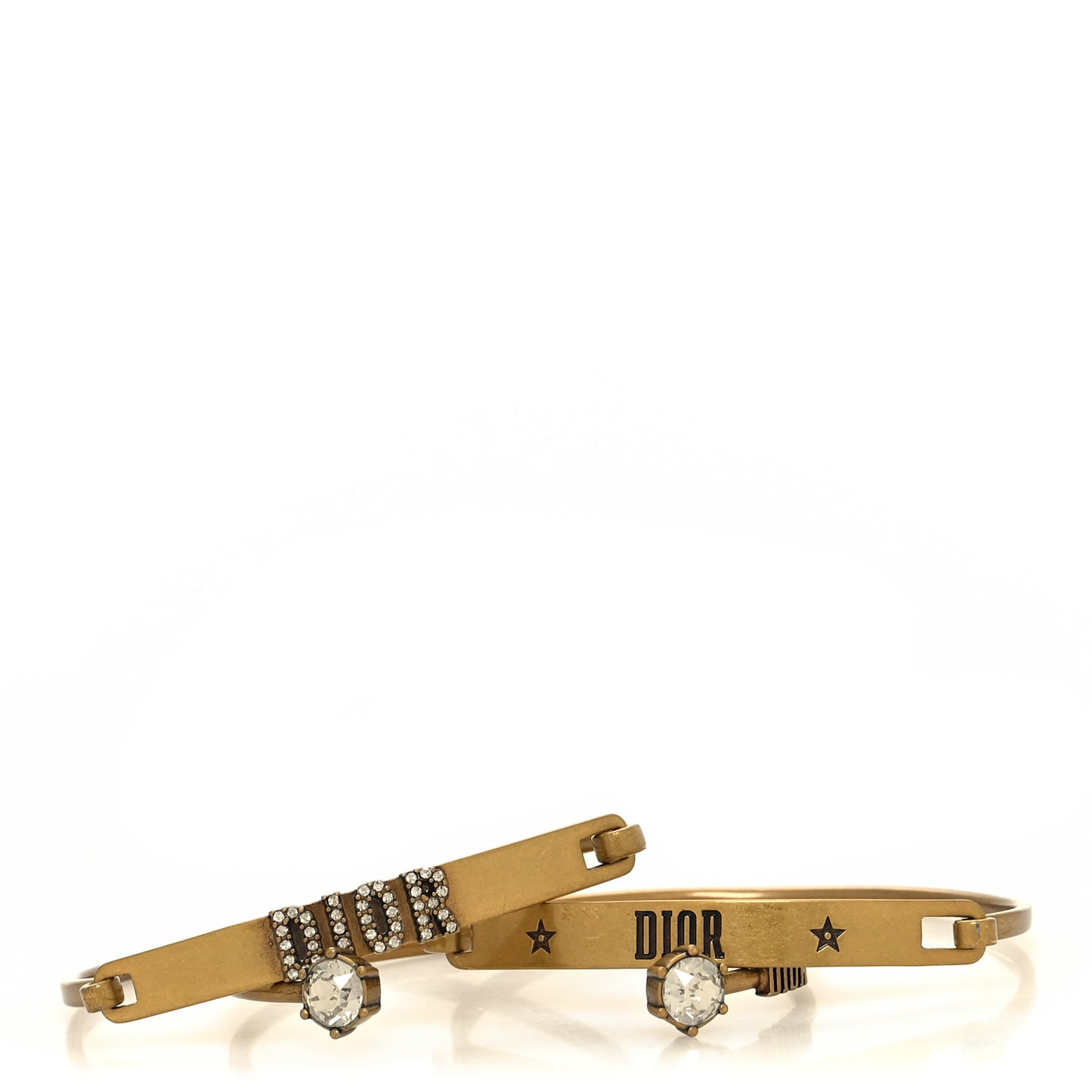 Metal Crystal Dio(r)evolution Bracelet Set Gold