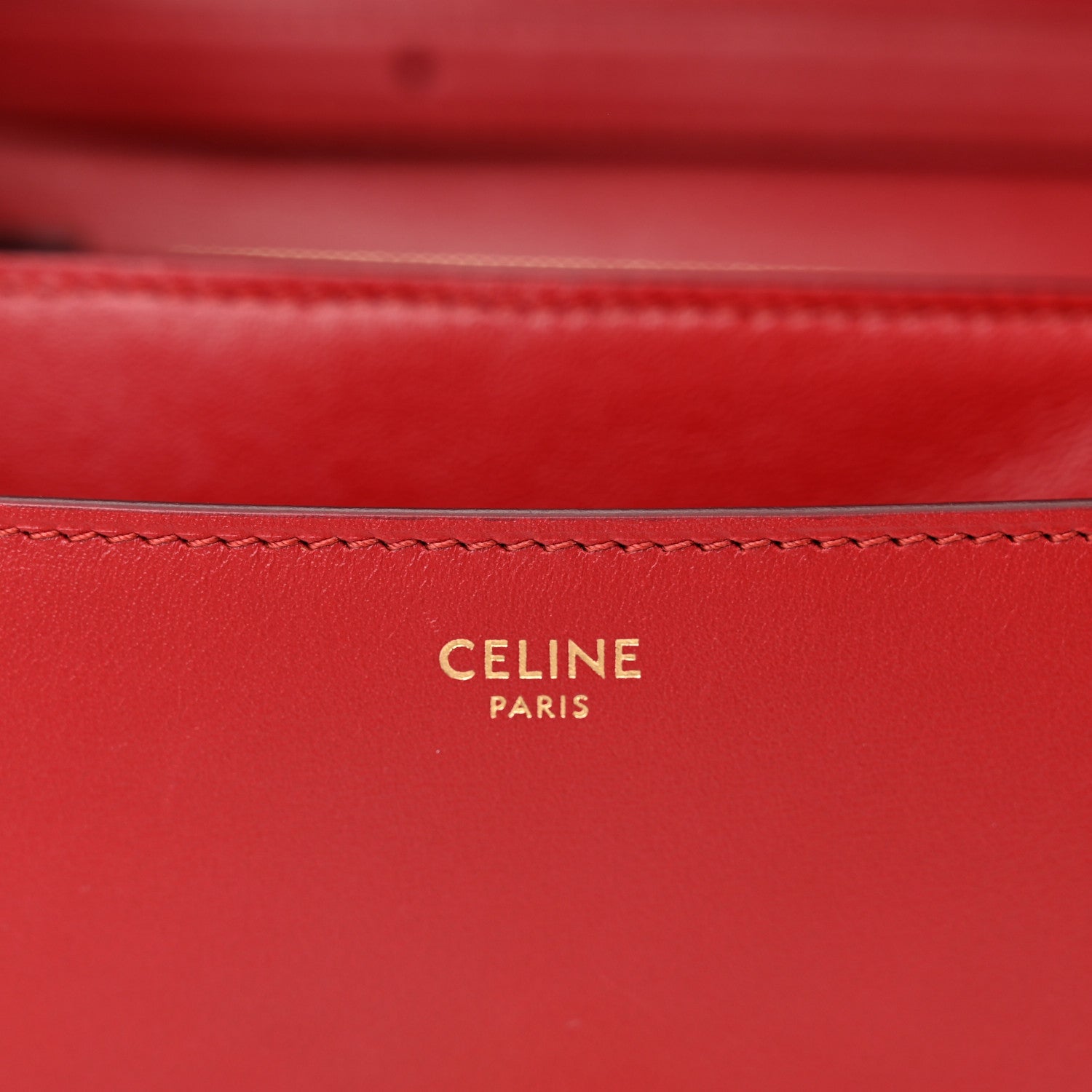 Celine Box Calfskin Medium Classic Box Flap Bag Red 7 of 12