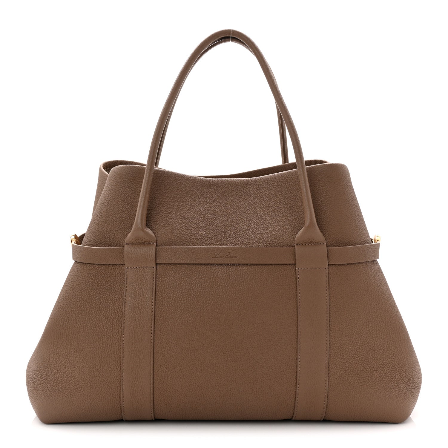 オフィーリア Loro Piana Grained Calfskin Large Ghiera Shopper Tote Fossil
