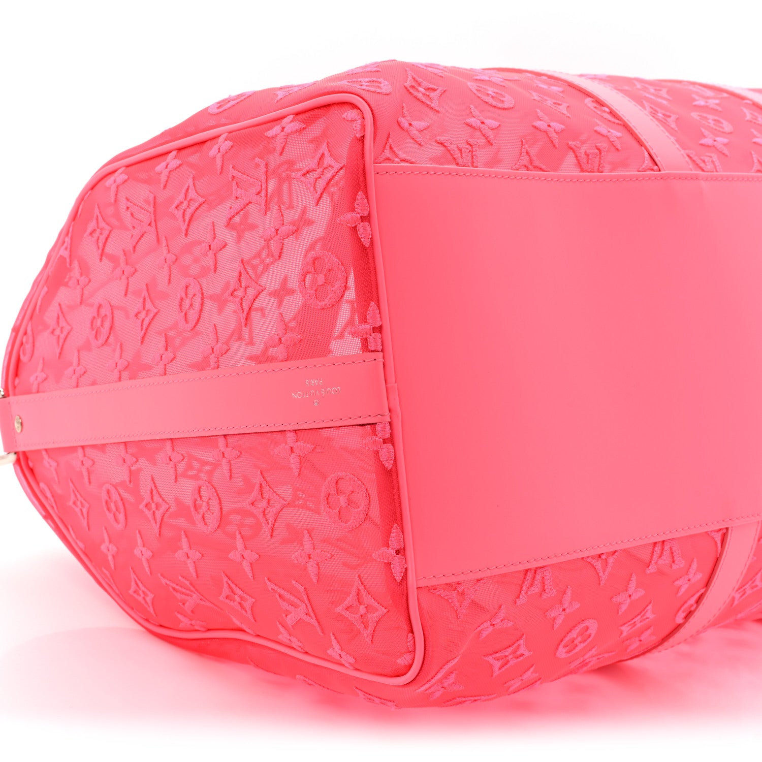 Louis Vuitton Monogram Fluo See Through Keepall Bandouliere 50 Rose 8 of 14