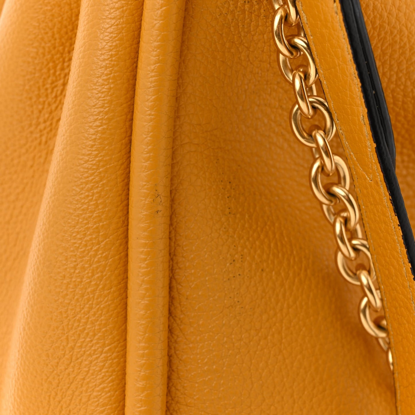 Small Classic Grain Calfskin Leighton Deep Amber