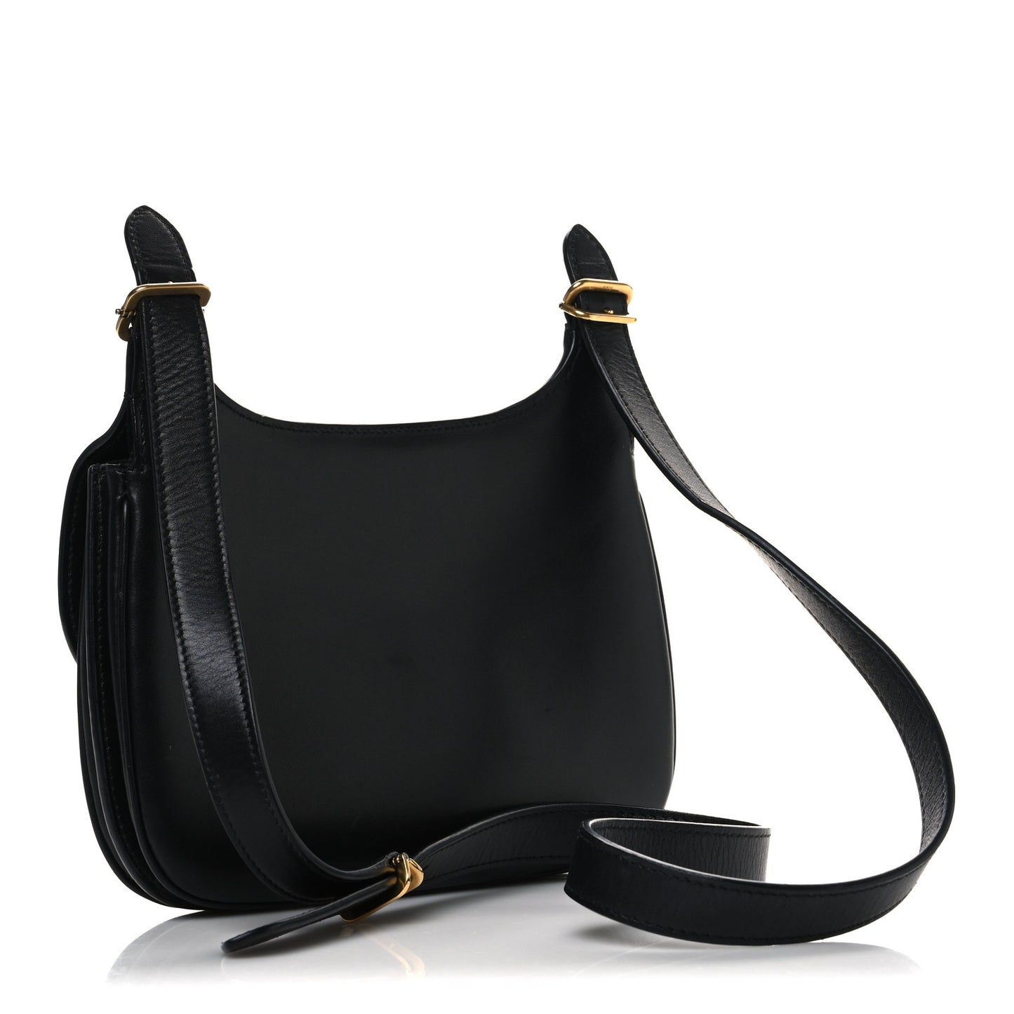 Smooth Calfskin Medium Charlie Shoulder Bag Black
