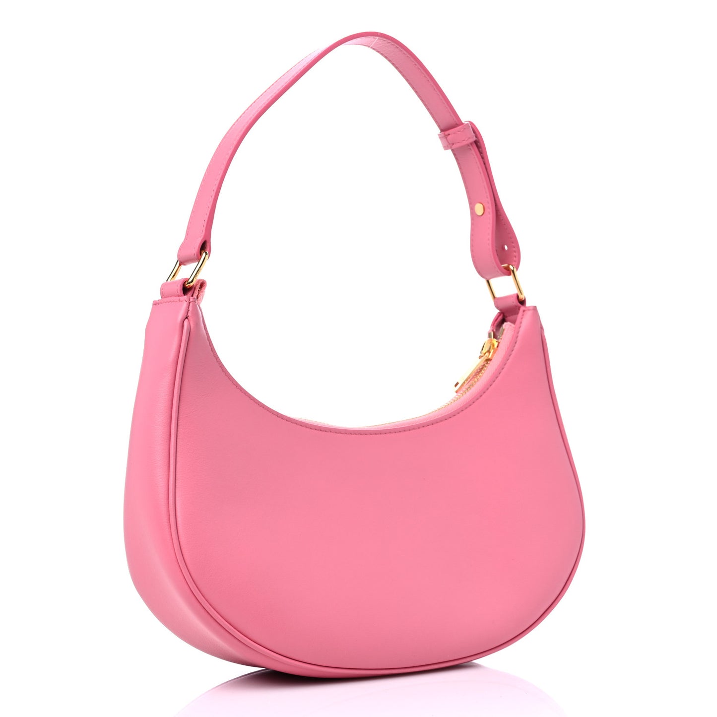 Smooth Calfskin Medium Strap Ava Shoulder Bag Pink