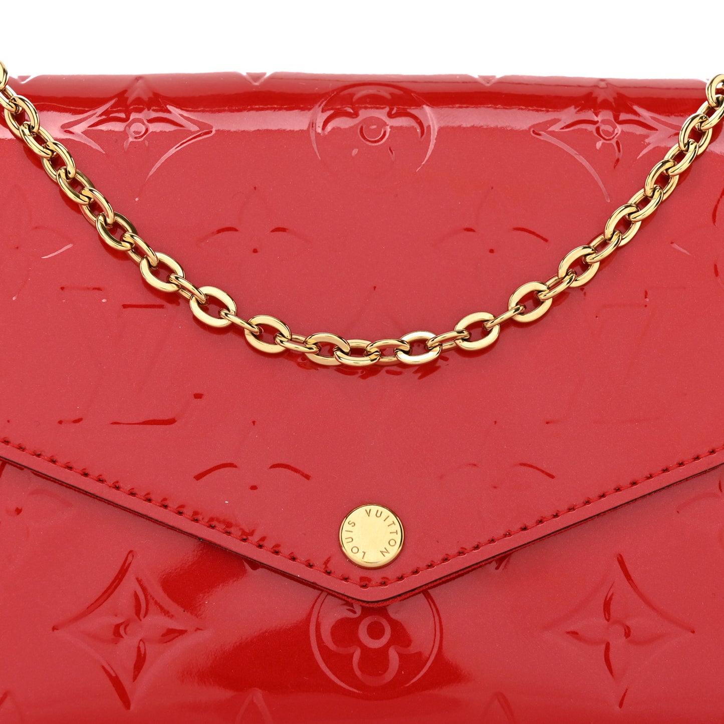 Vernis Felicie Pochette Chain Wallet Cherry