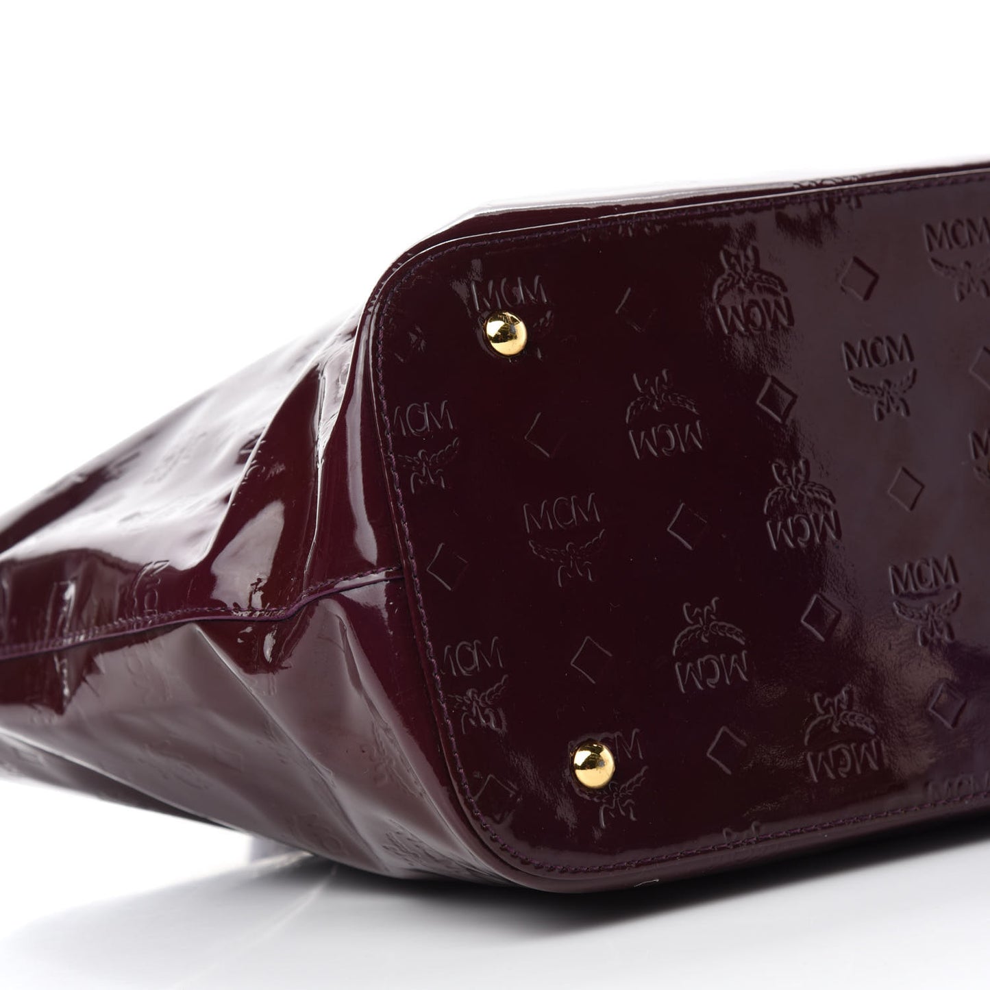 Patent Monogram Tote Burgundy
