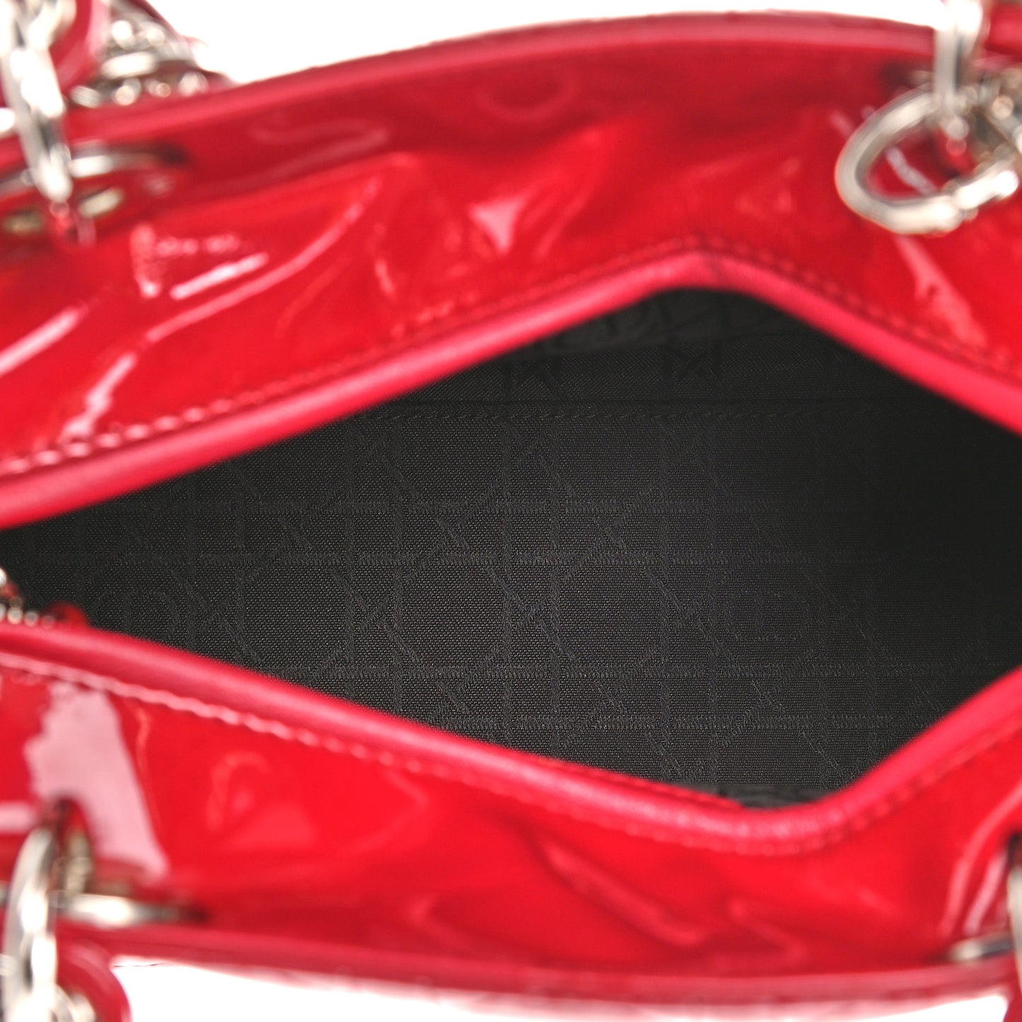 Patent Cannage Medium Lady Dior Red