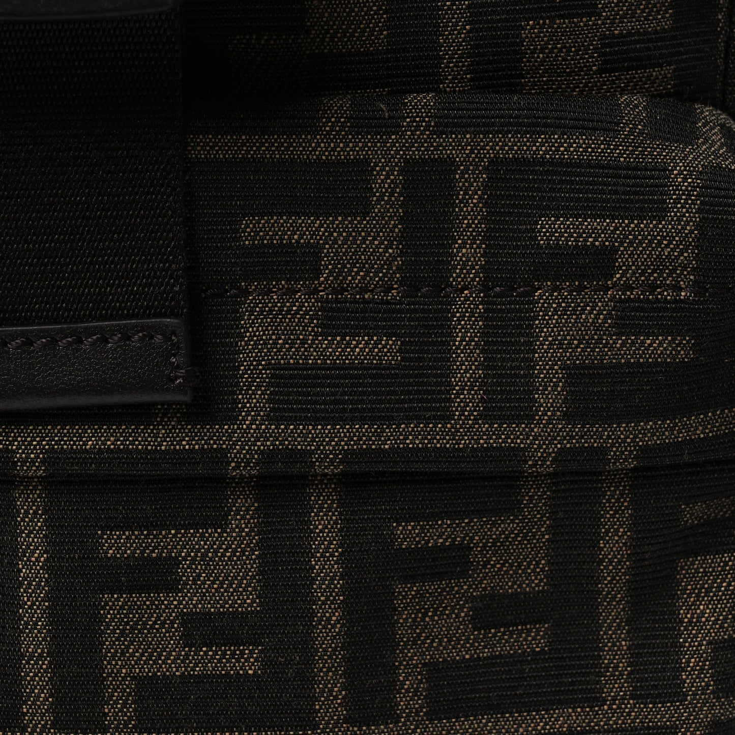 Recycled Fabric Jacquard Vitello Astro FF 1974 Small Fendiness Backpack Tobacco Moro Black