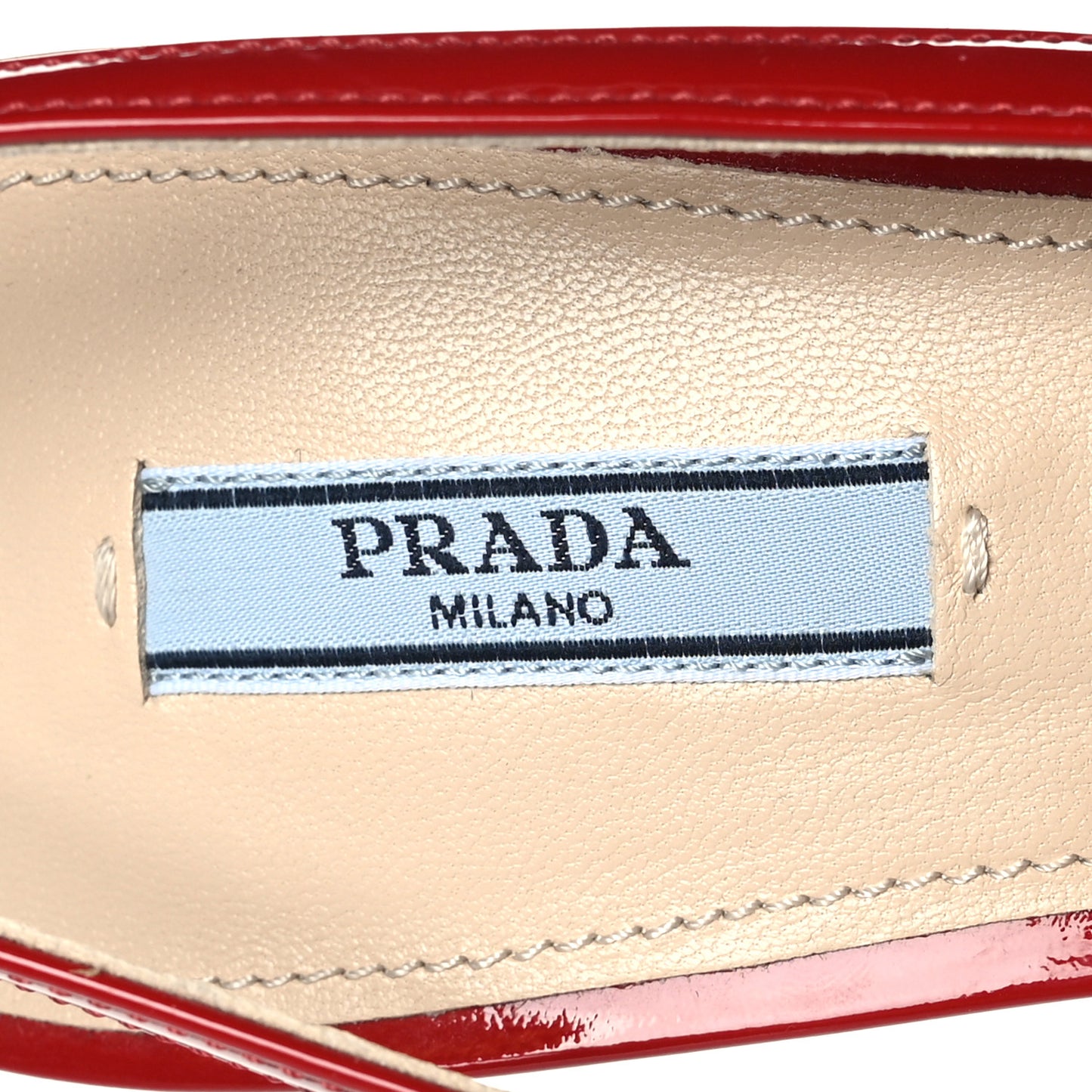 Patent Metal Triangle Logo Block Heel 75mm Slingback Pumps 39 Red