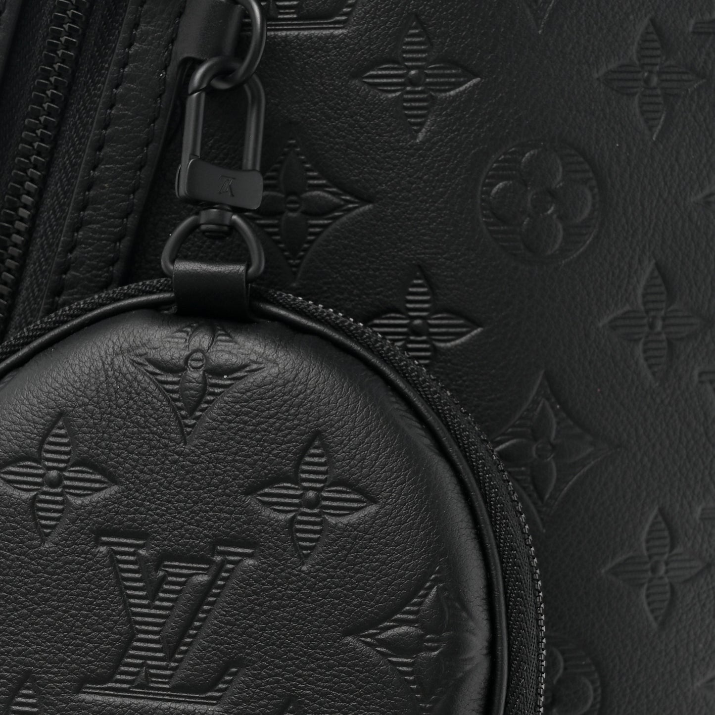 Calfskin Shadow Monogram Duo Slingbag Black