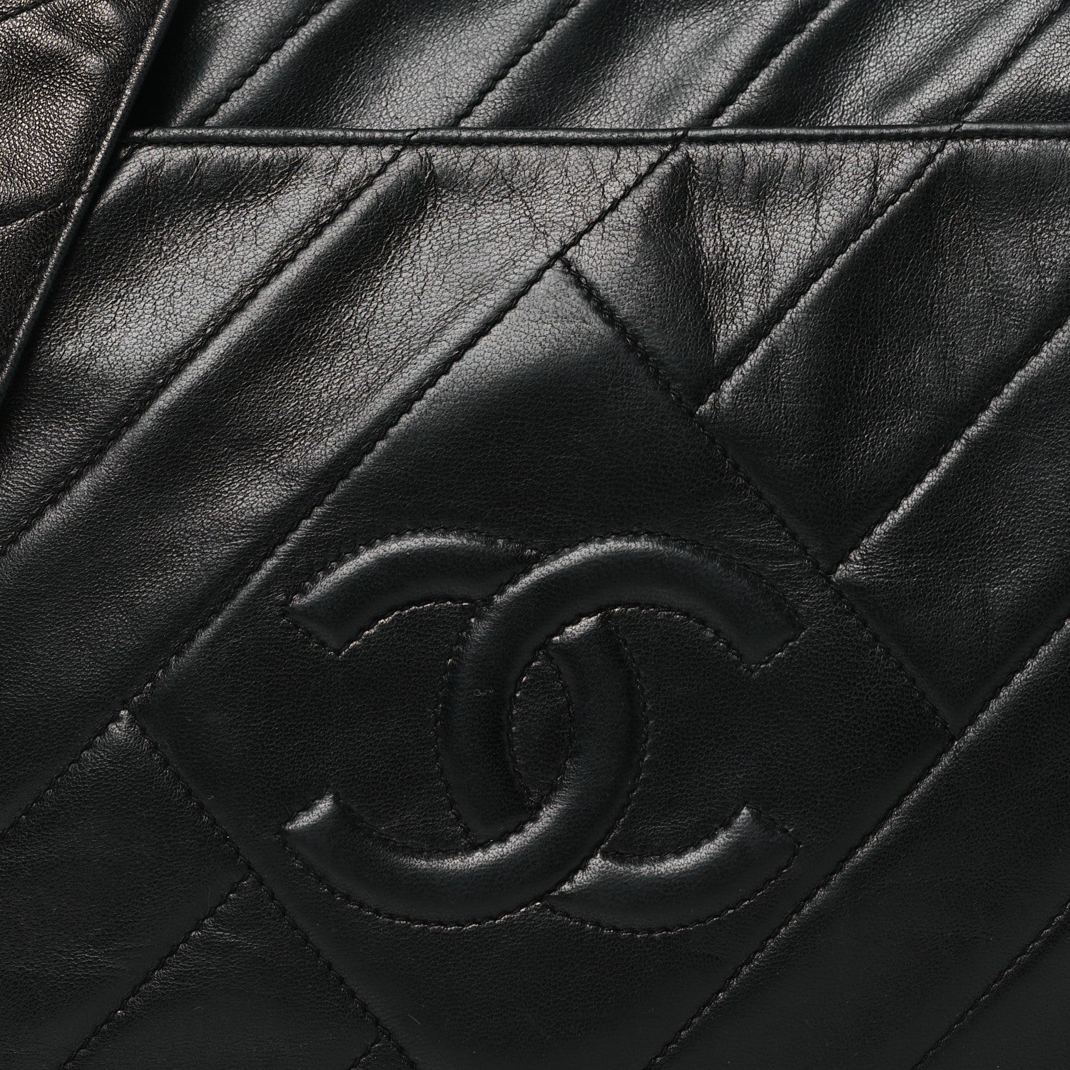 Chanel Lambskin Quilted CC Tassel Camera Case Black 9 of 12