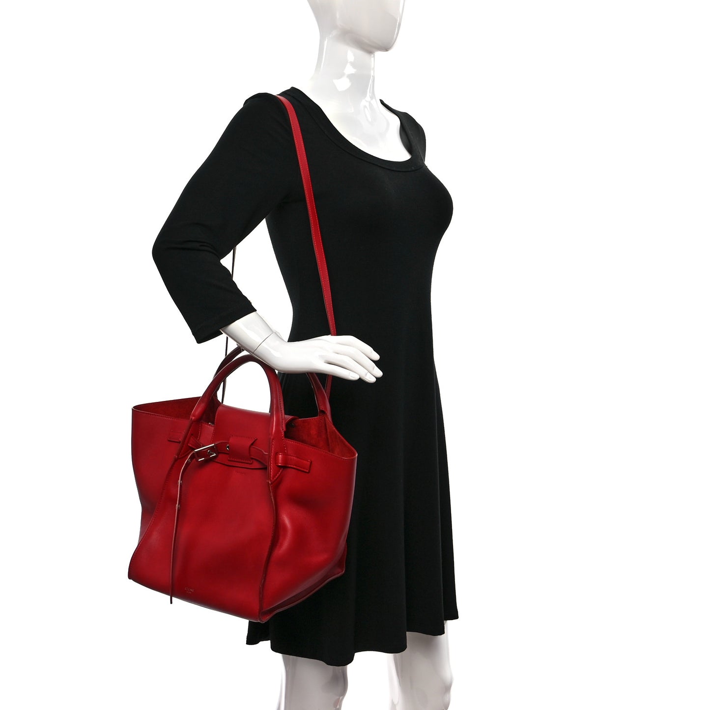 Smooth Calfskin Small Big Bag Red