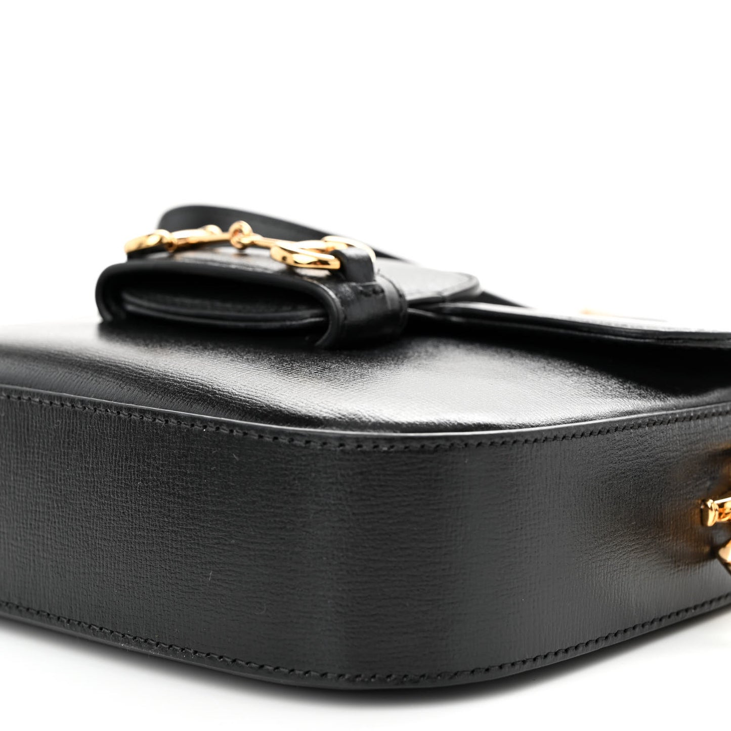 Azalea Calfskin Web Mini Horsebit 1955 Shoulder Bag Black