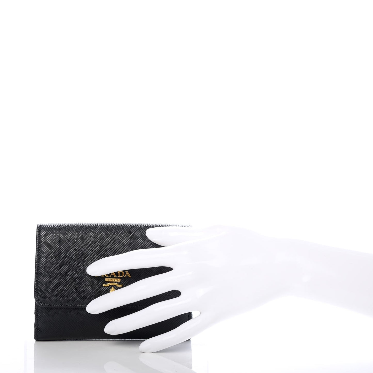 Saffiano Multicolor Compact Flap Wallet Black Ibisco