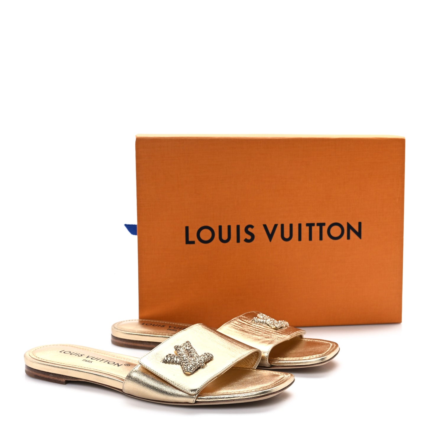 Metallic Calfskin Shake Flat Sandal 40 Gold