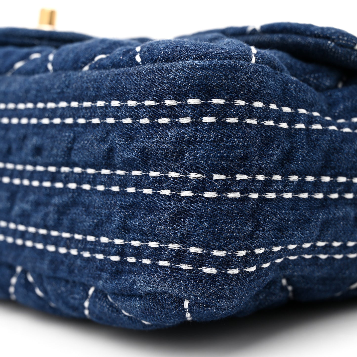 Denim Quilted Medium Denim Trip Single Flap Blue