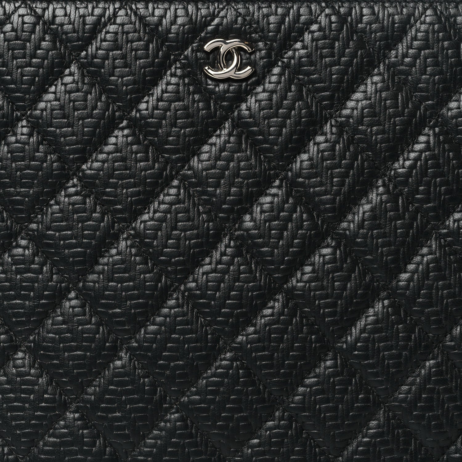 Chanel Calfskin Braided Large Cosmetic Case Black 8 of 10