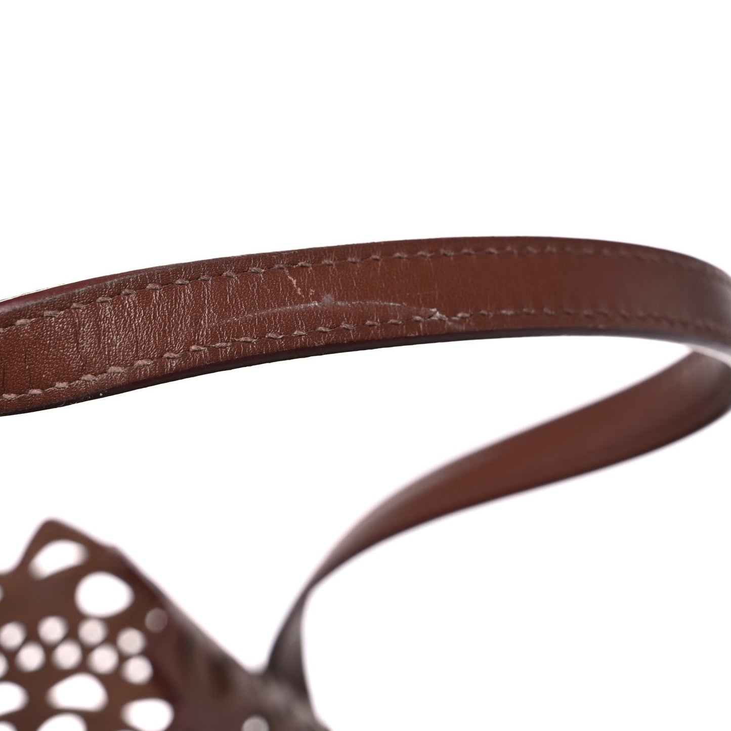 Calfskin Laser Cut Mina 32 Bag Brown