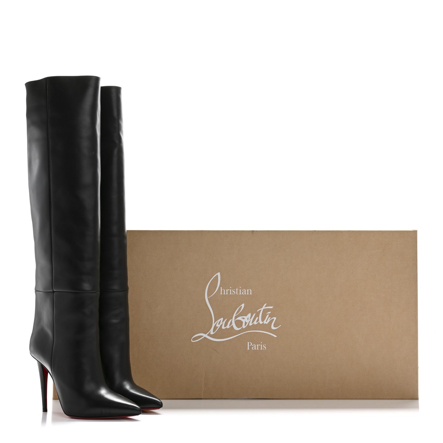 Calfskin Astrilarge Botta 100 Knee High Boots 37.5 Black