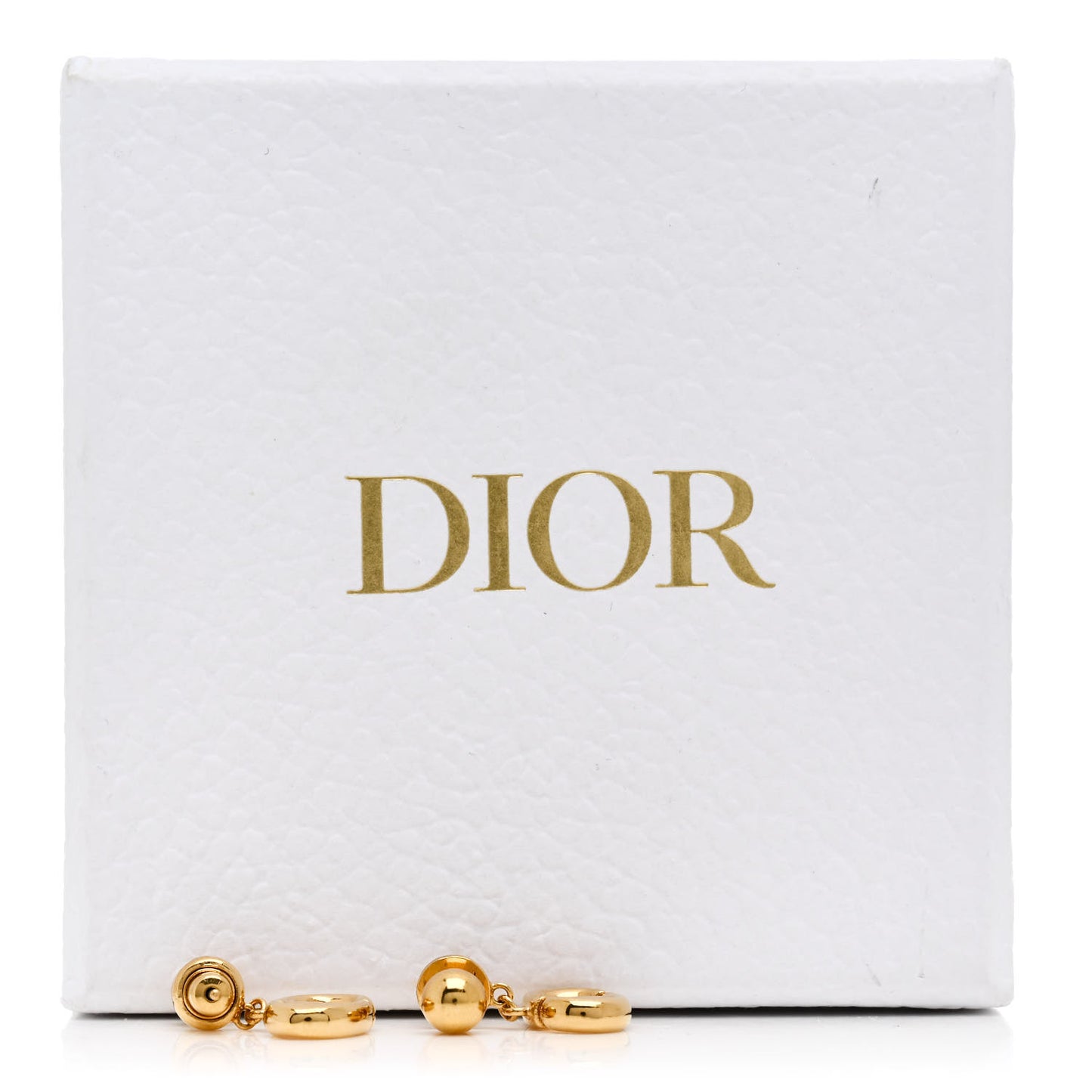 Metal Petit CD Drop Earrings Gold