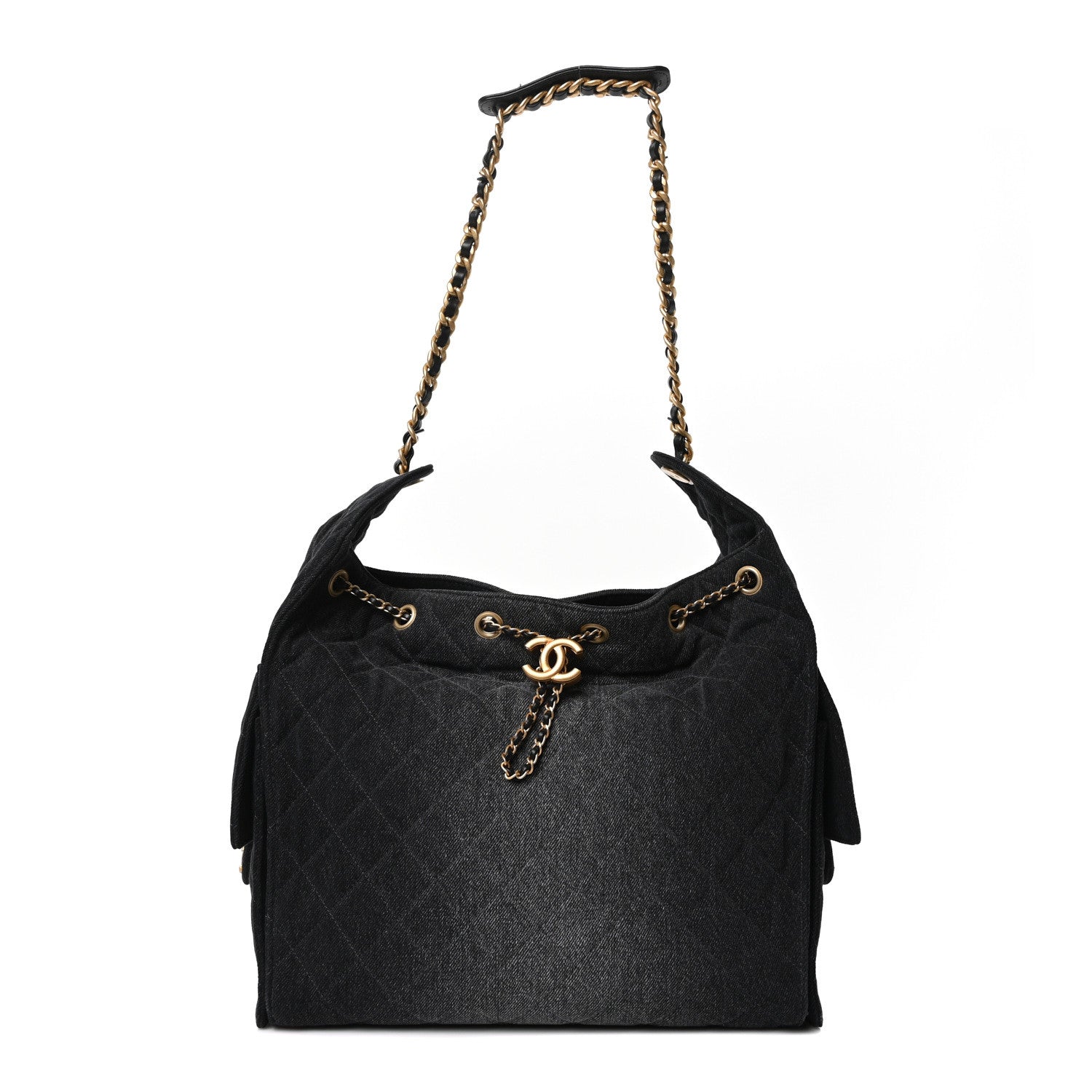 CHANEL ブラック キルティング ショルダーバッグ 35 x 37 x 7 Chanel Pre-Owned キルティング ショルダーバッグ 通販