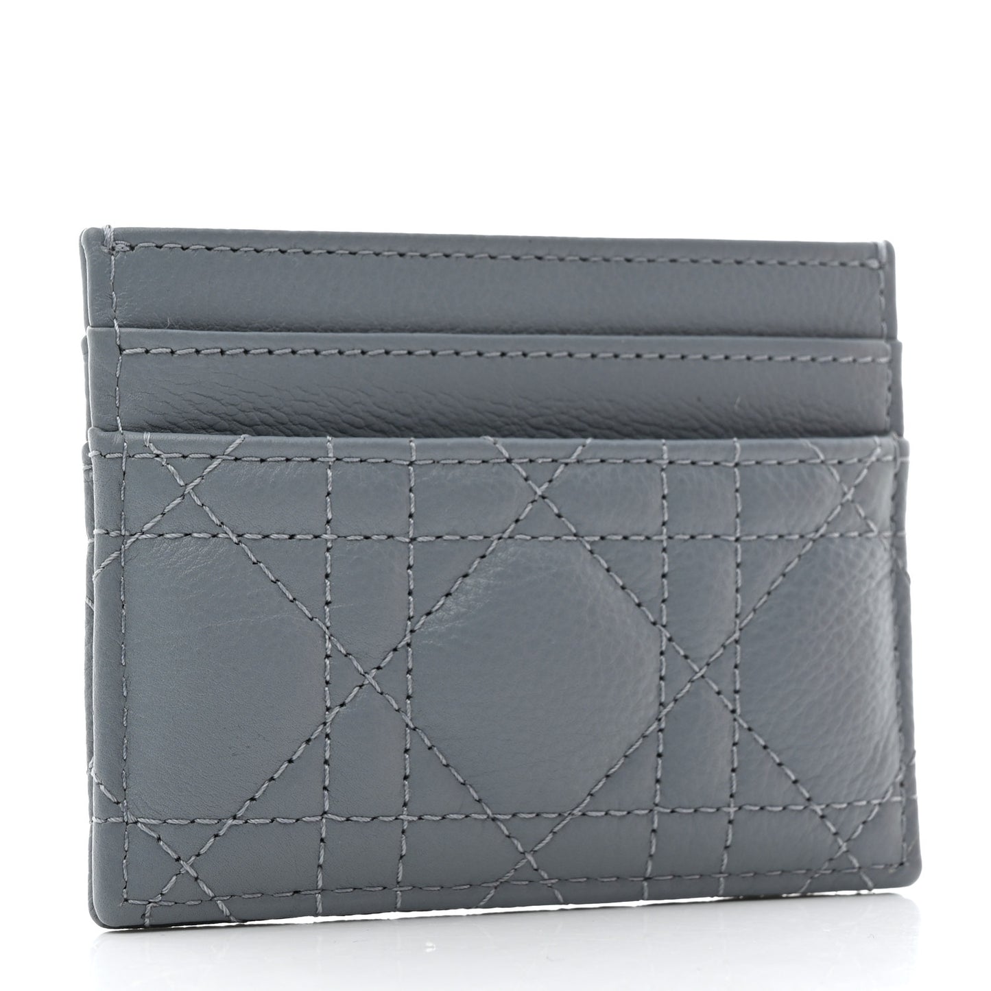Supple Calfskin Cannage Caro Five-Slot Card Holder Cloud Blue