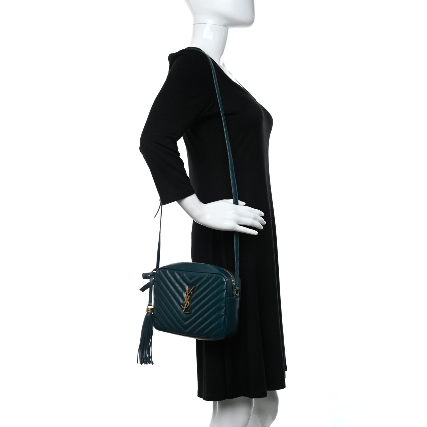 Saint Laurent Calfskin Matelasse Monogram Lou Camera Bag Sea Turquoise 1 of 9