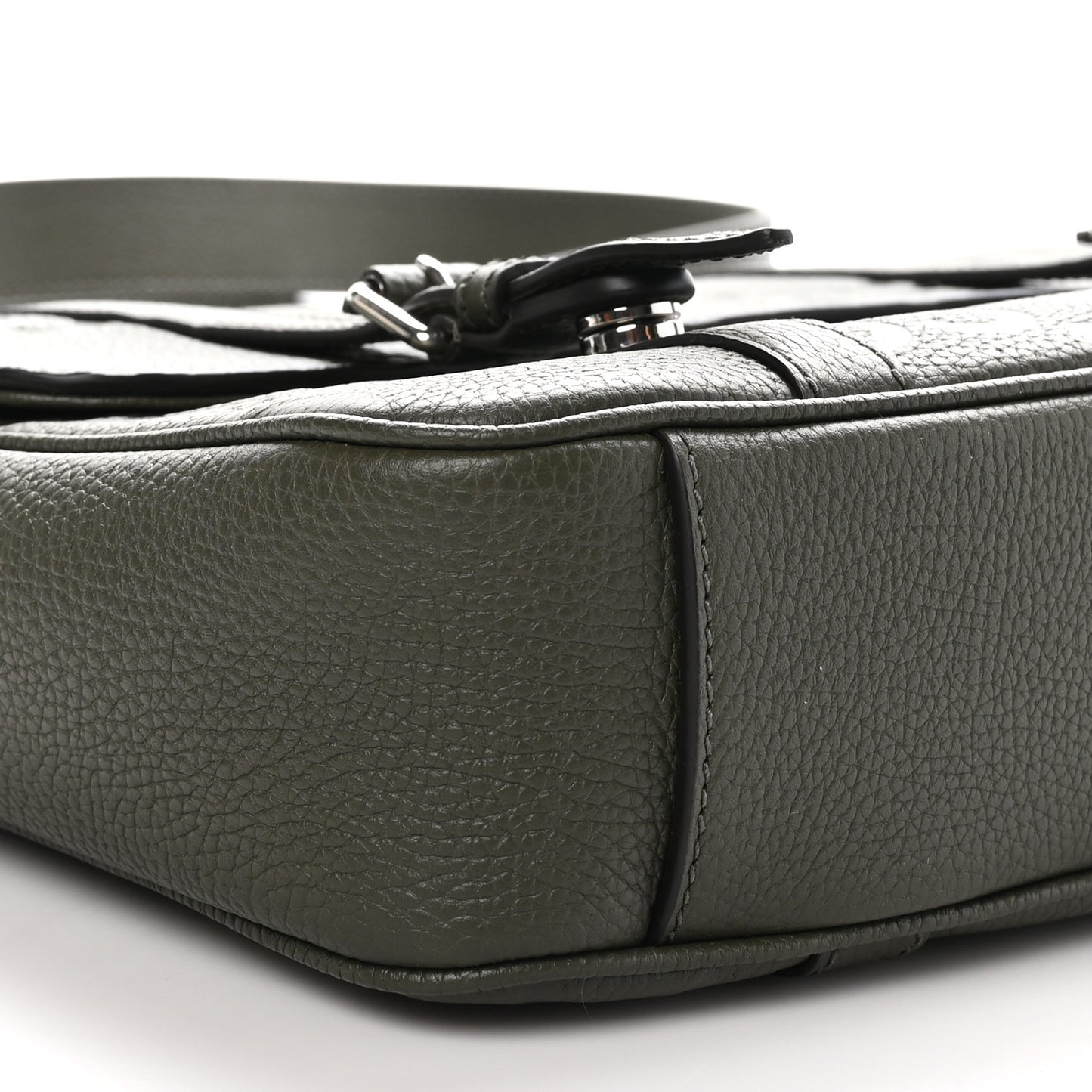 Calfskin Jumbo GG Embossed Double Buckle Medium Messenger Bag Dark Vintage Olive