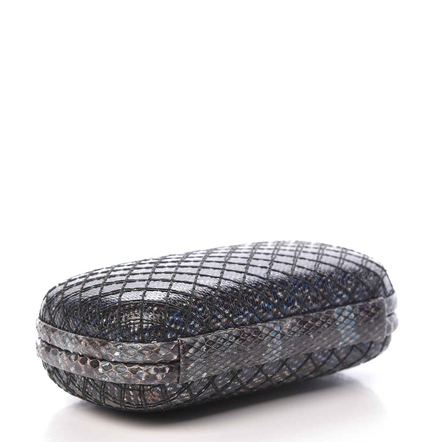 Karung Watersnake Intrecciato Knot Clutch Blue