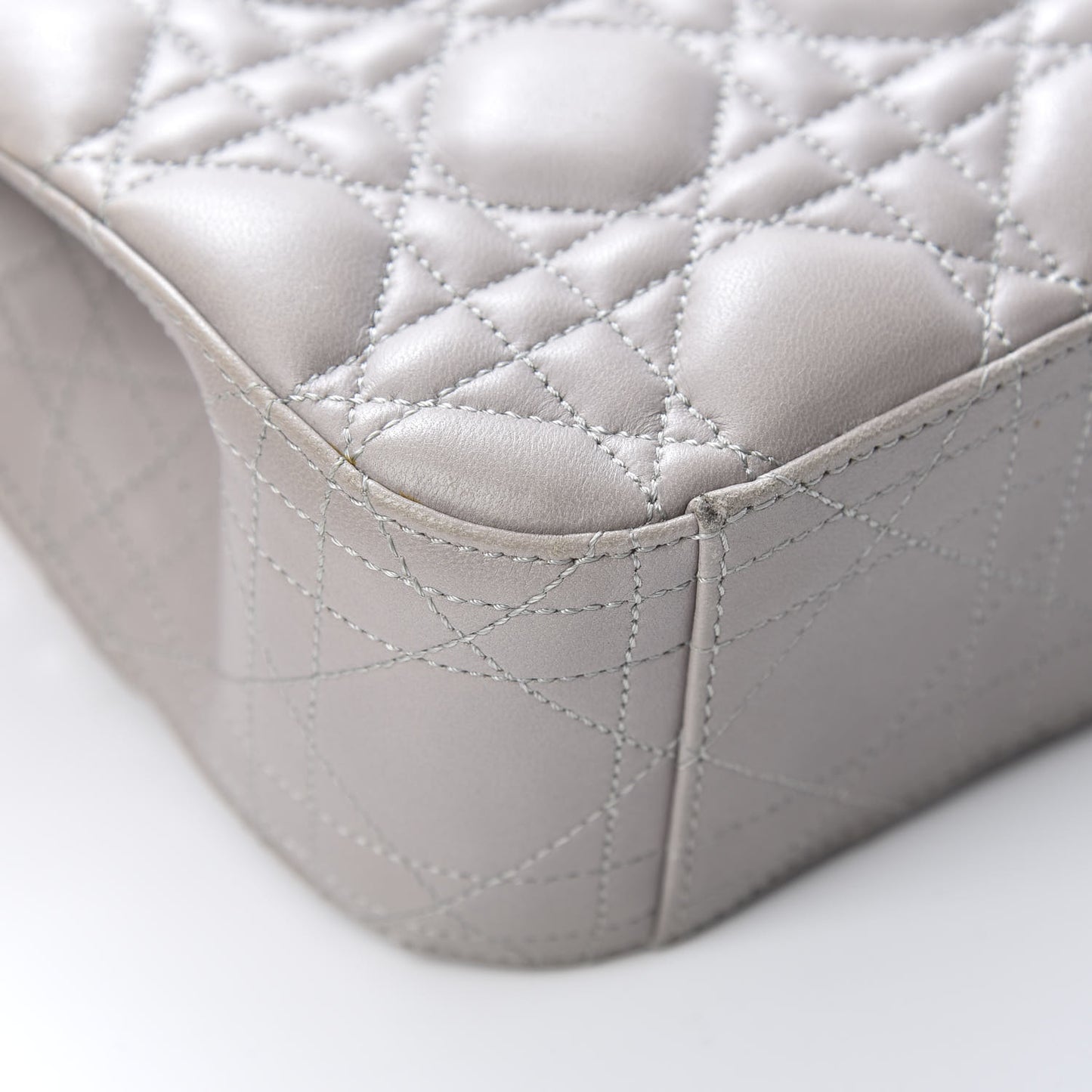 Lambskin Cannage Medium Miss Dior Flap Grey