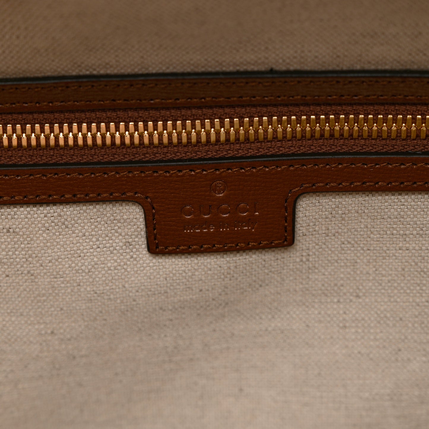 GG Supreme Monogram Azalea Calfskin Retro Interlocking G Duffle Bag Beige Ebony Brown Sugar