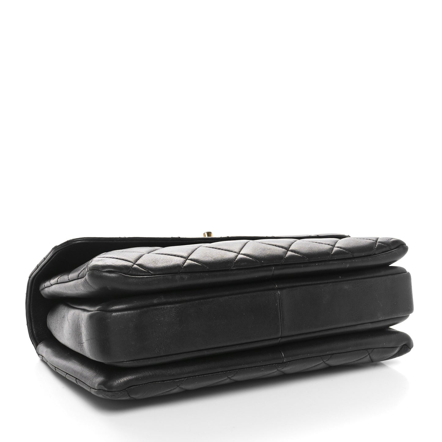 Lambskin Quilted Medium Trendy CC Flap Dual Handle Bag Black