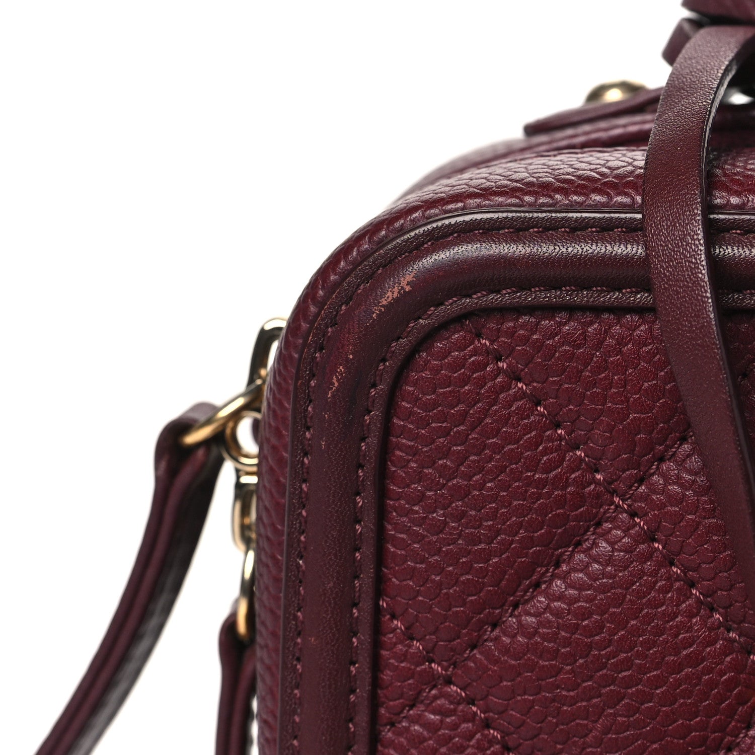 Chanel Caviar Quilted Small CC Filigree Vanity Case Burgundy 11 of 12