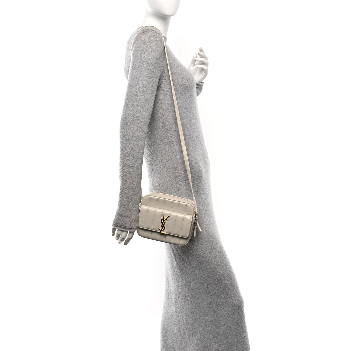 Lambskin Matelasse Monogram Vicky Camera Bag White