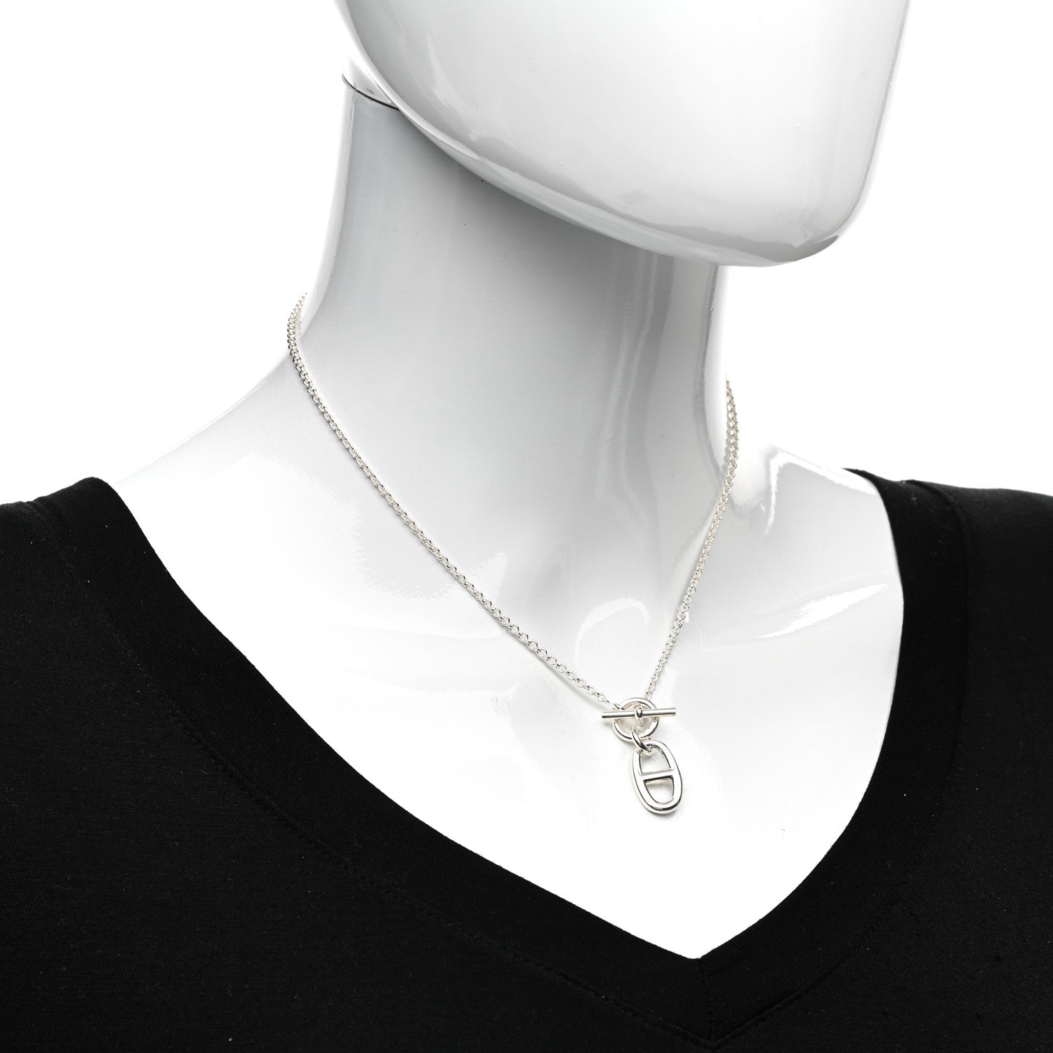 Hermes Sterling Silver Amulette Chaine d'Ancre Necklace 2 of 5