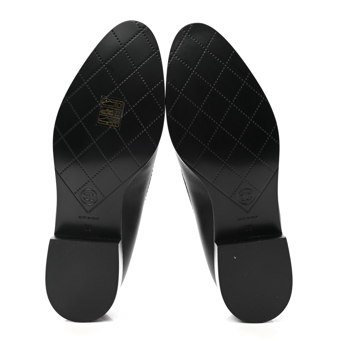 Calfskin CC Mocassin Loafers 38 Brown Black
